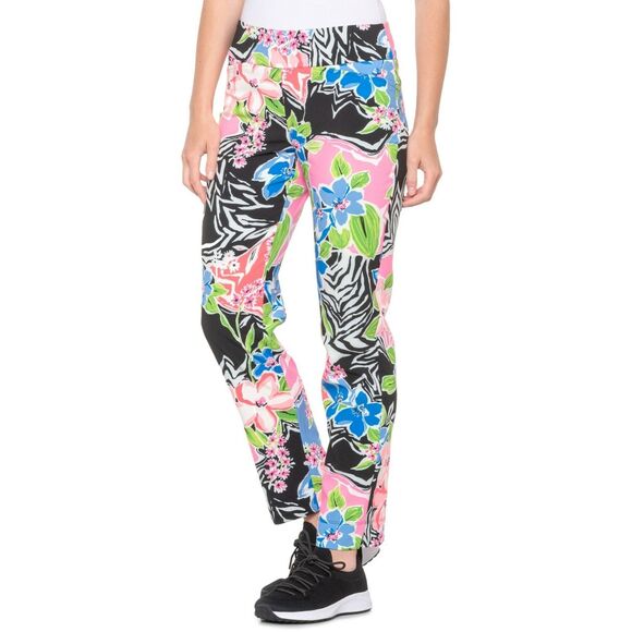 IBKUL Pants - IBKUL Pants Womens 4 Multicolor Tropical Floral Ankle Slim Pull On Stretch